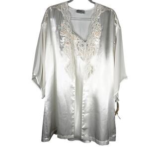 Val Mode Vintage Two Piece Lingerie Wedding M/L Nightgown Robe Lace New
